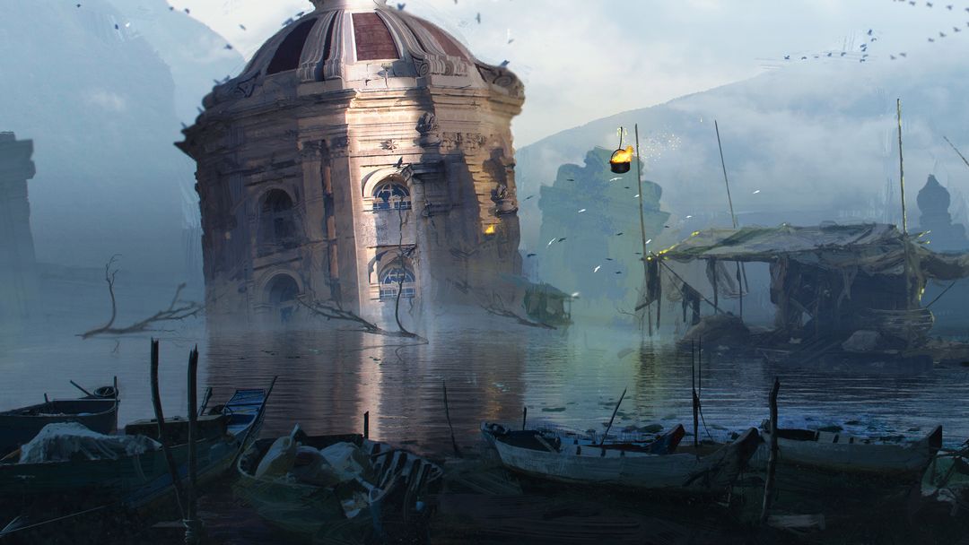 Sunken Chapel | 2D Environment Concept Art