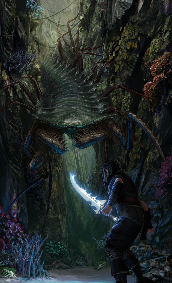 Kaladin and the Chasmfiend - Editorial Illustration