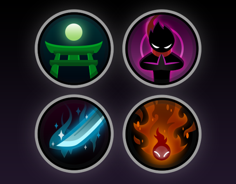 Ninja Skills Icons & UI Design - Stickman Revenge 4