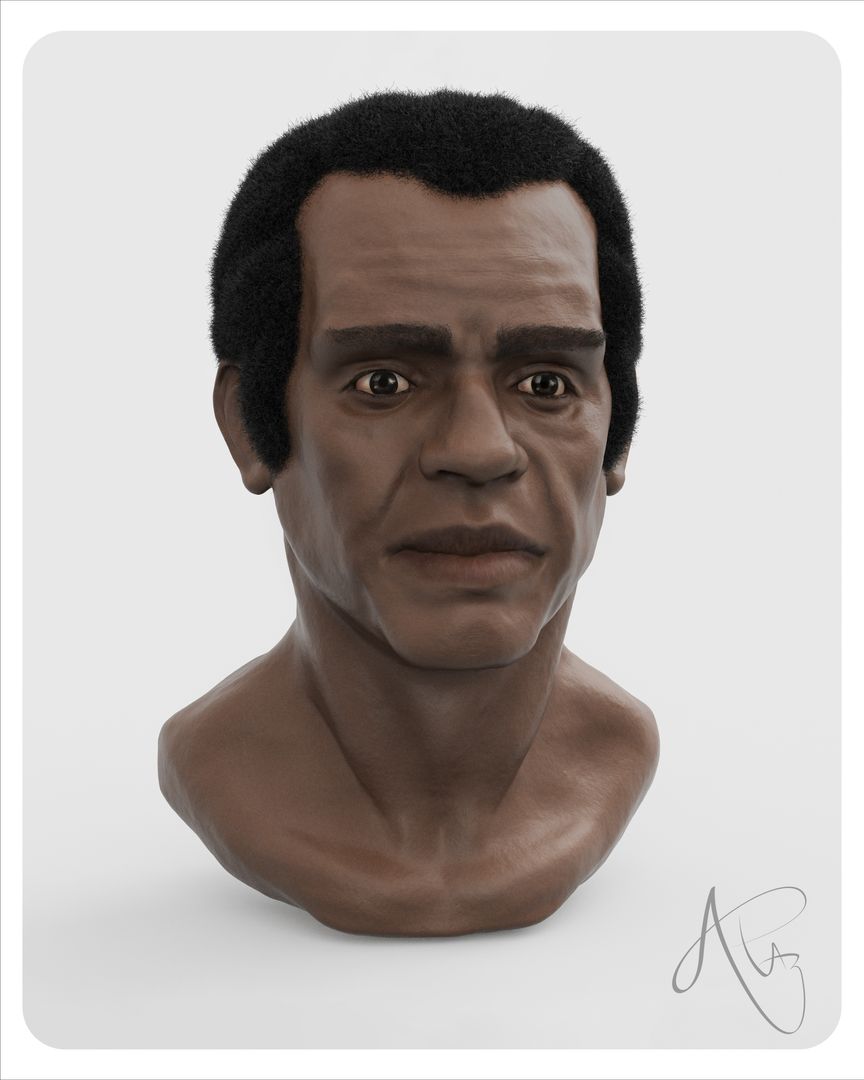Black man's head on Zbrush