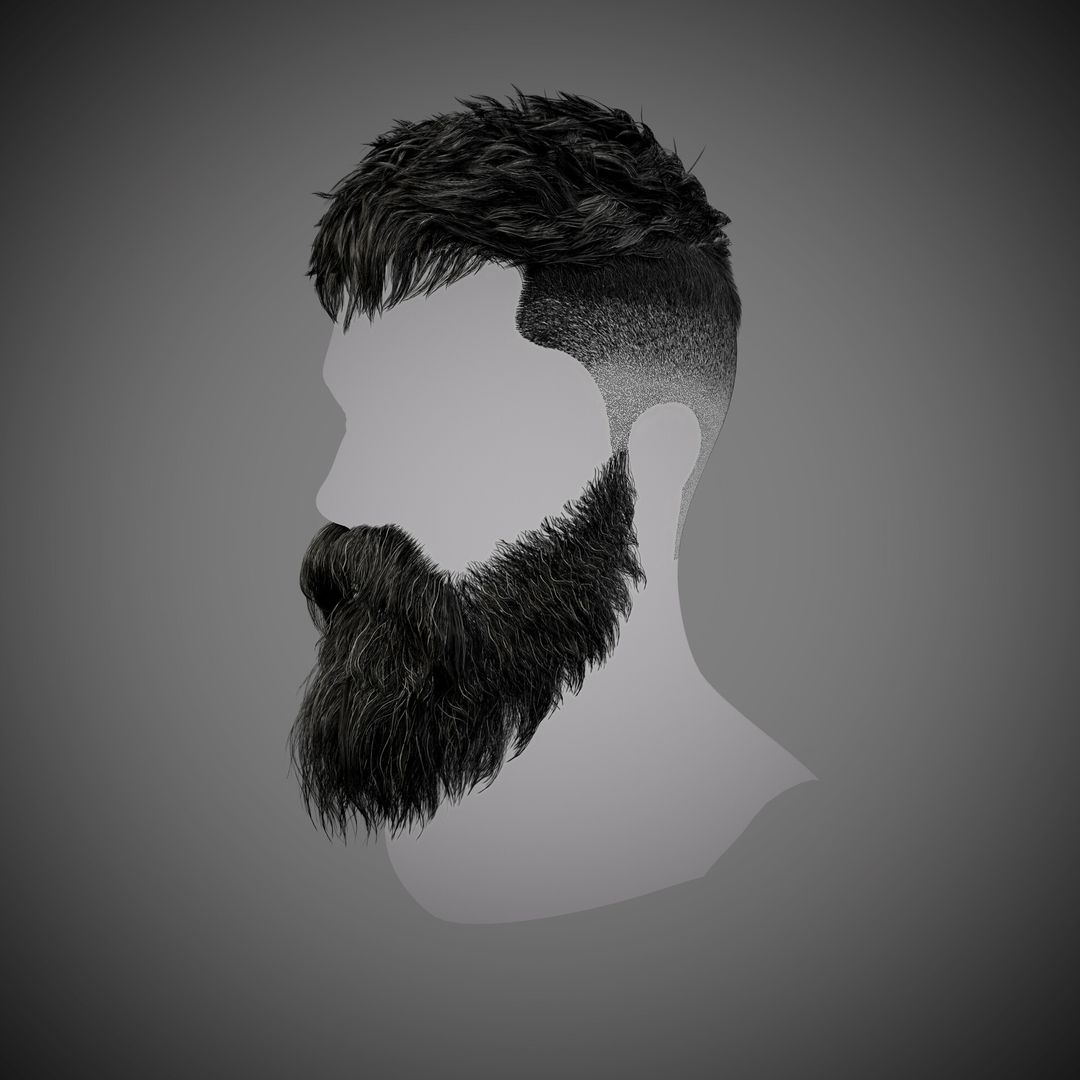 Men's hair crads real-time game ready