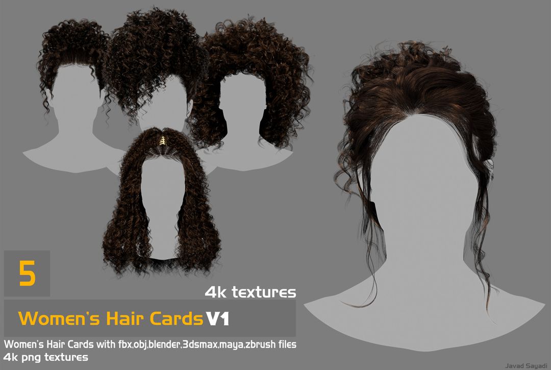 5 women's hair cards for games