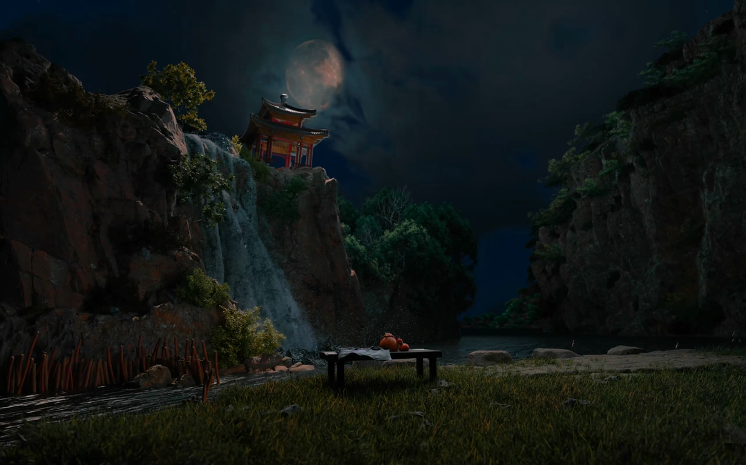 Waterfall made with blender and omniverse