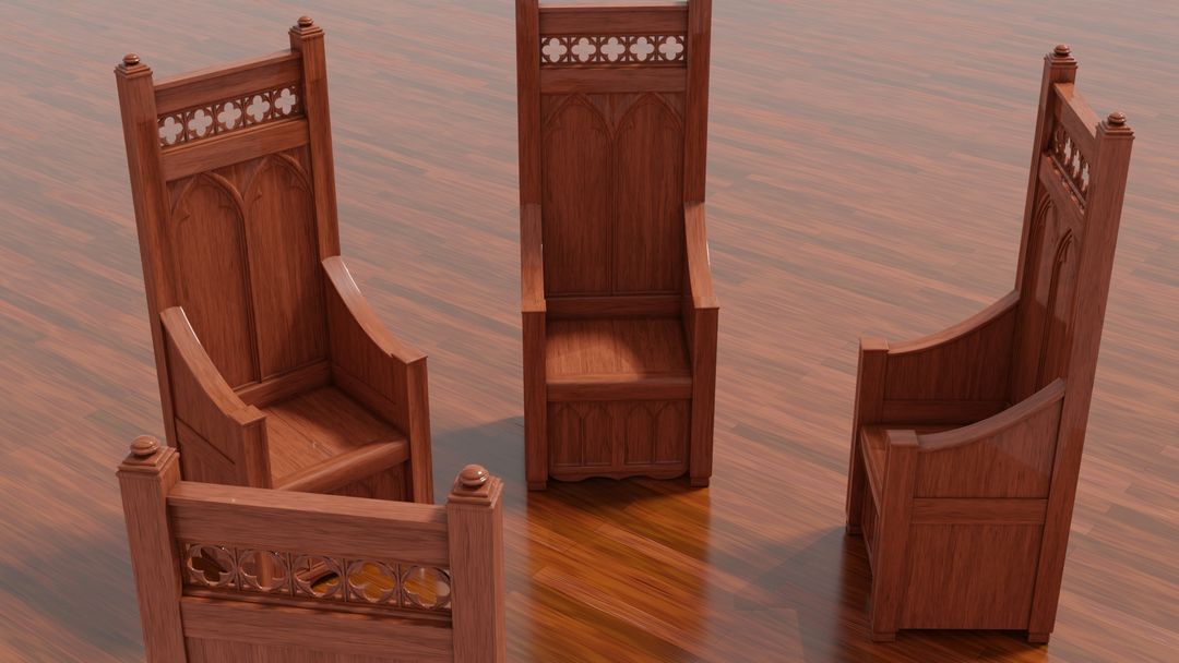 Medieval throne 3D blender