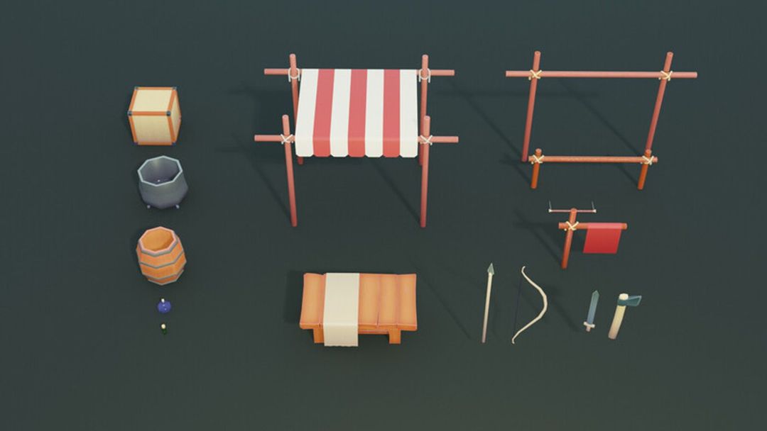 Low poly game assets by Flamti K.