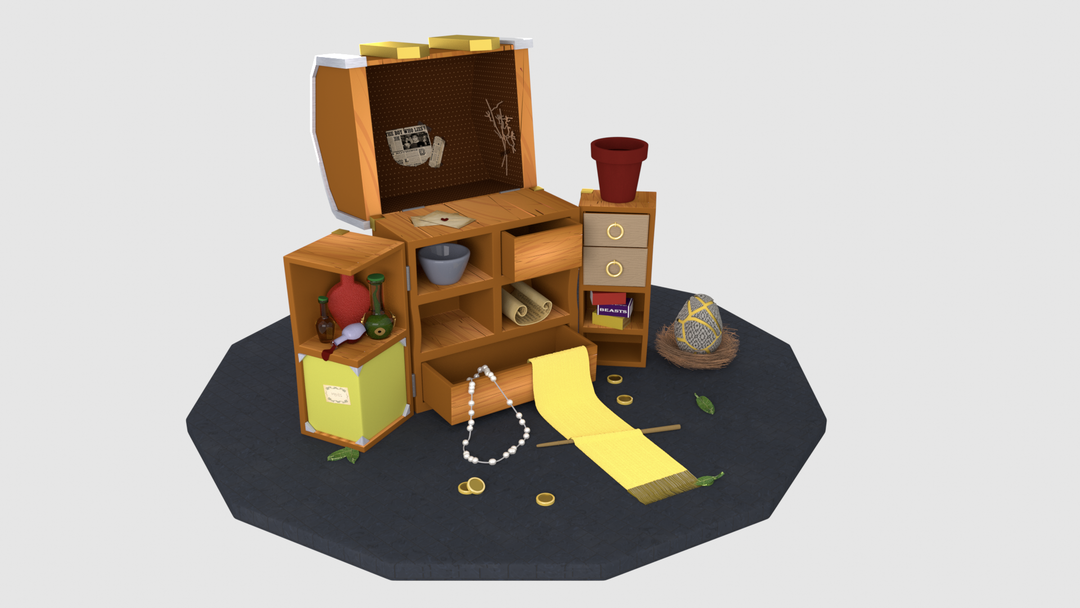 NEWT'S FANTASTIC CASE // MODELING AND TEXTURING