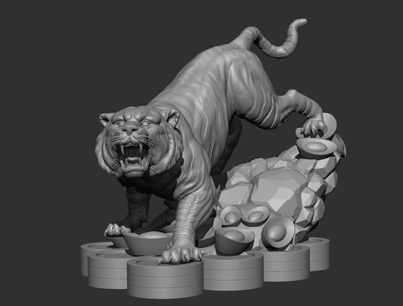 Tiger mascot statue