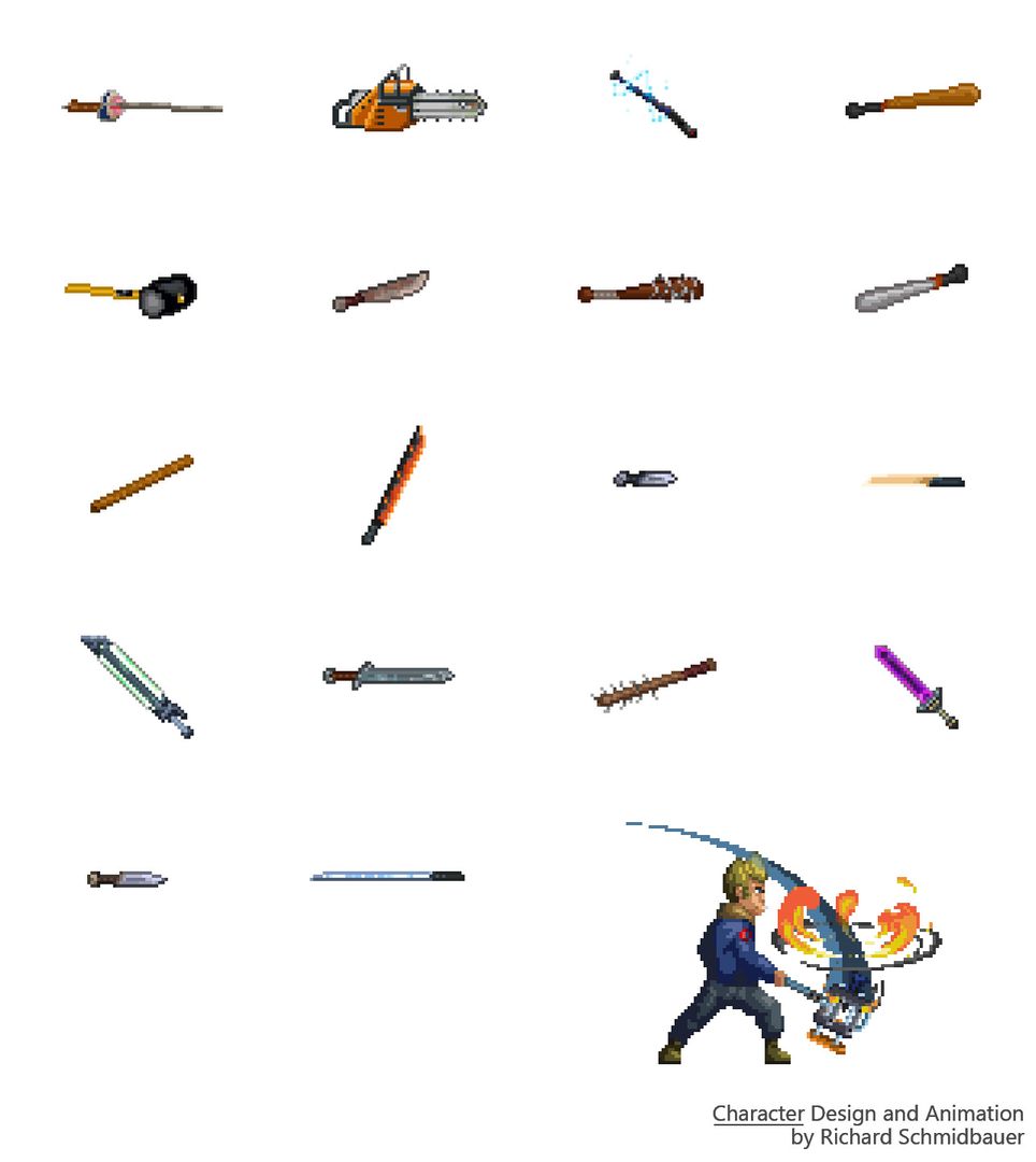 Pixelart Weapons | Game Project "Highrisers"