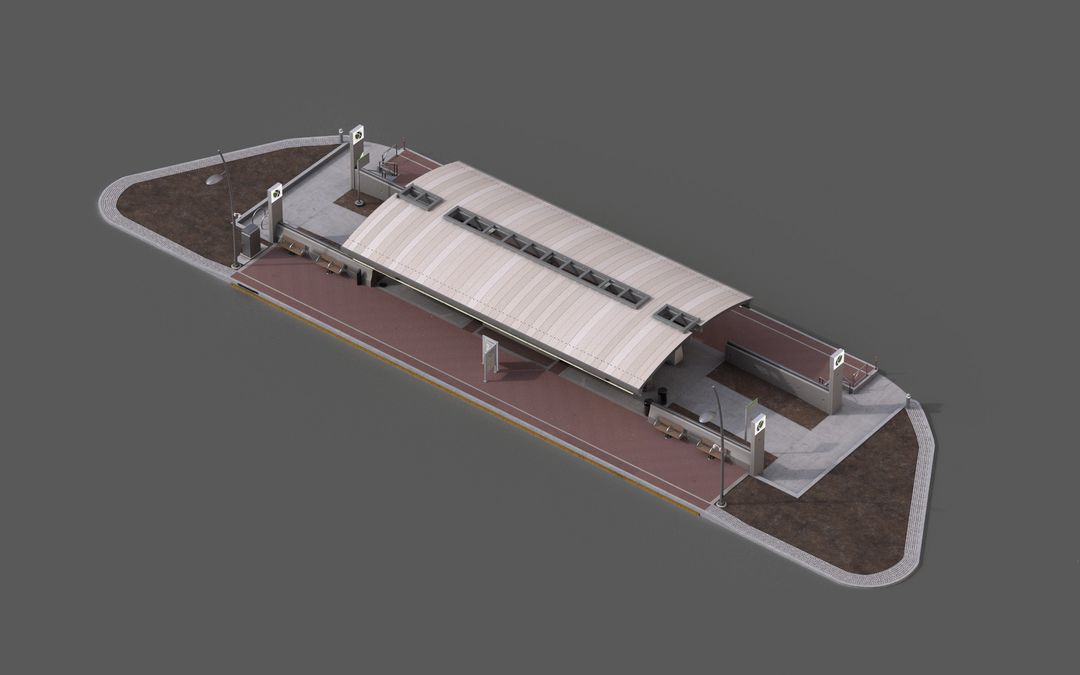 Bus Stop - Asset for Synthetic Data/Video Game