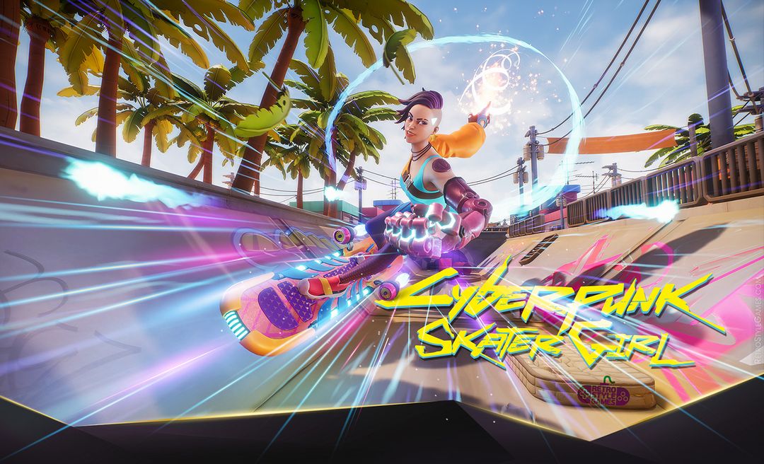 Cyberpunk Skater Girl – Real-Time 3D Game Location