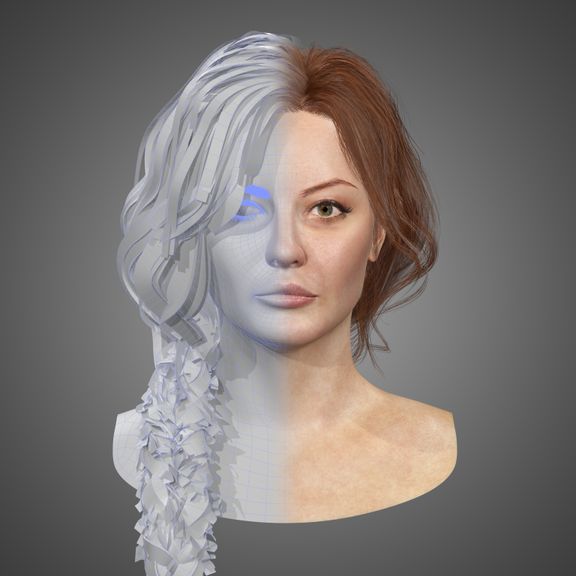 Low poly real time hair cards for games