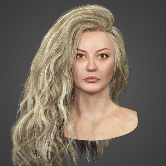 Low poly real time hair cards for games