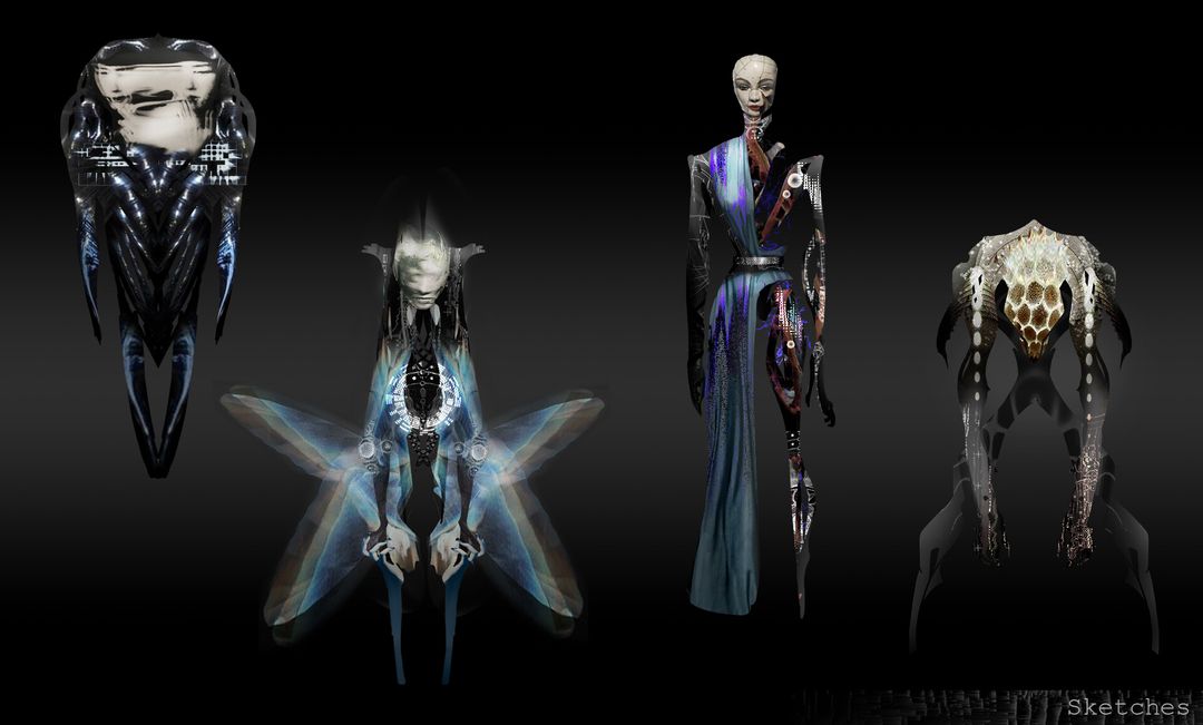 Sci-fi characters. Sketching