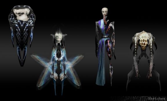 Sci-fi characters. Sketching