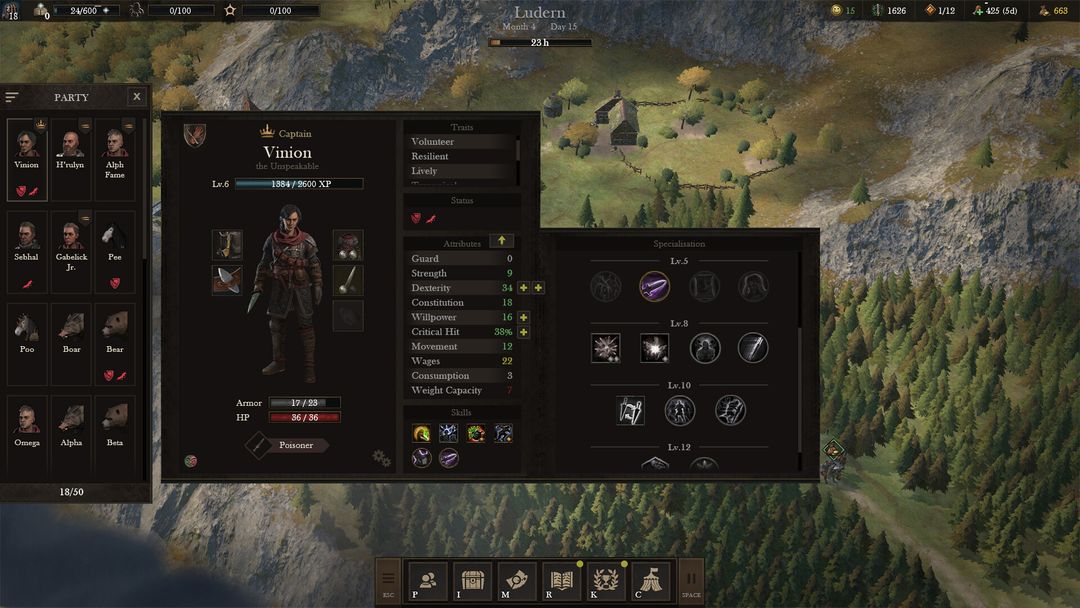The Witcher — game interface in 2023