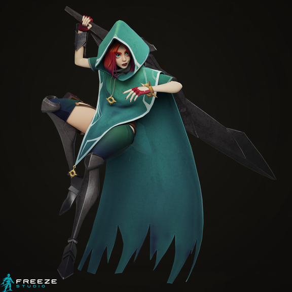 Game Character - Girl with Sword