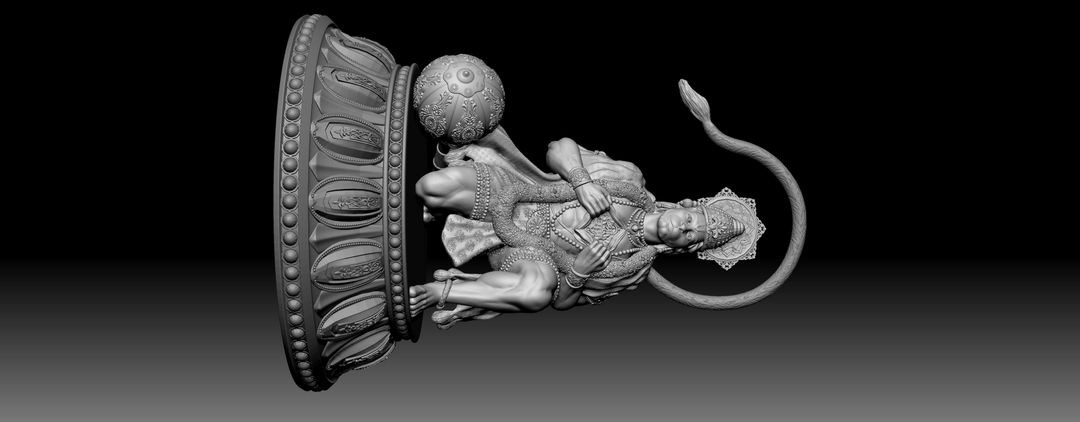 3d lord Hanuman sculpting