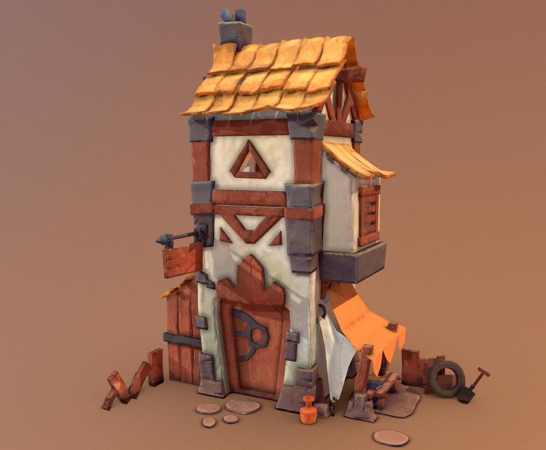 Low Poly - Medieval Hut