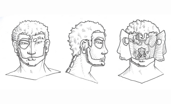 Character design for a cyberpunk universe - Sgt Karma