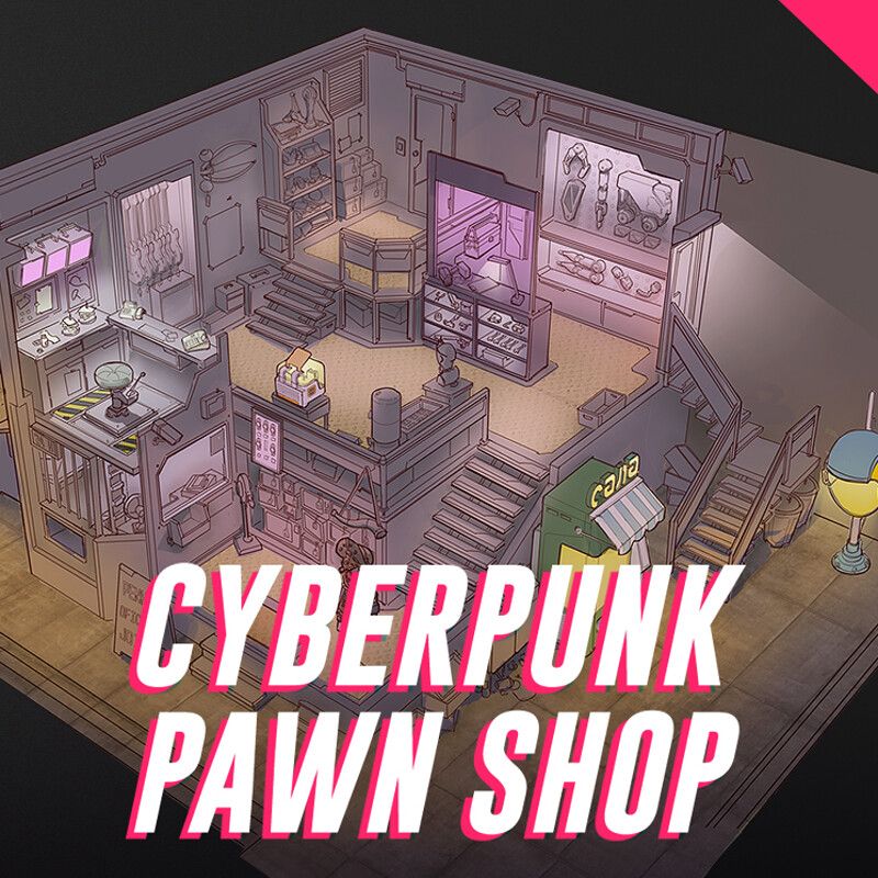 CYBERPUNK PAWN SHOP - environment by Diogo B.