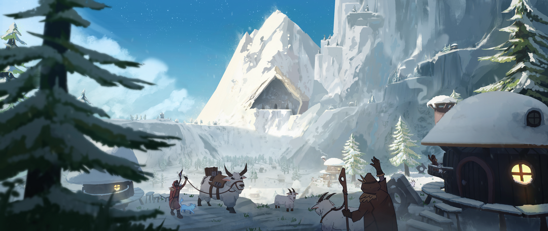 2D Environment - Snowy Mountain Village