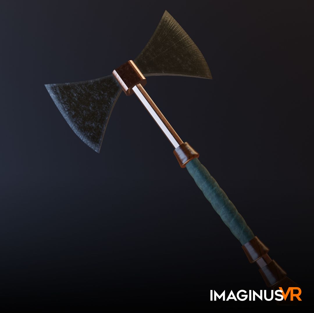 Game asset Silver Double-Headed Axe