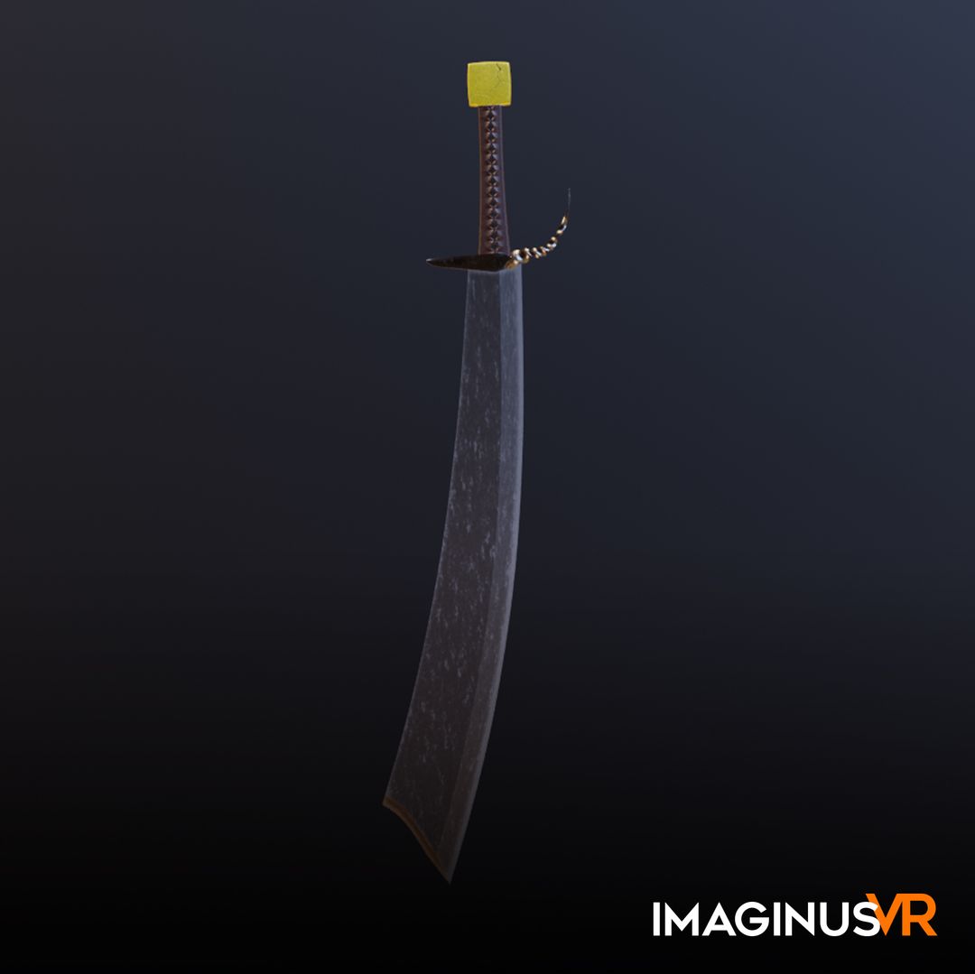 Game asset Leather-Handled Battle-Ready Sword