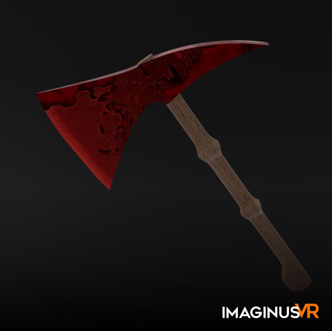 Game asset Fiery Red Spotted Battle Axe