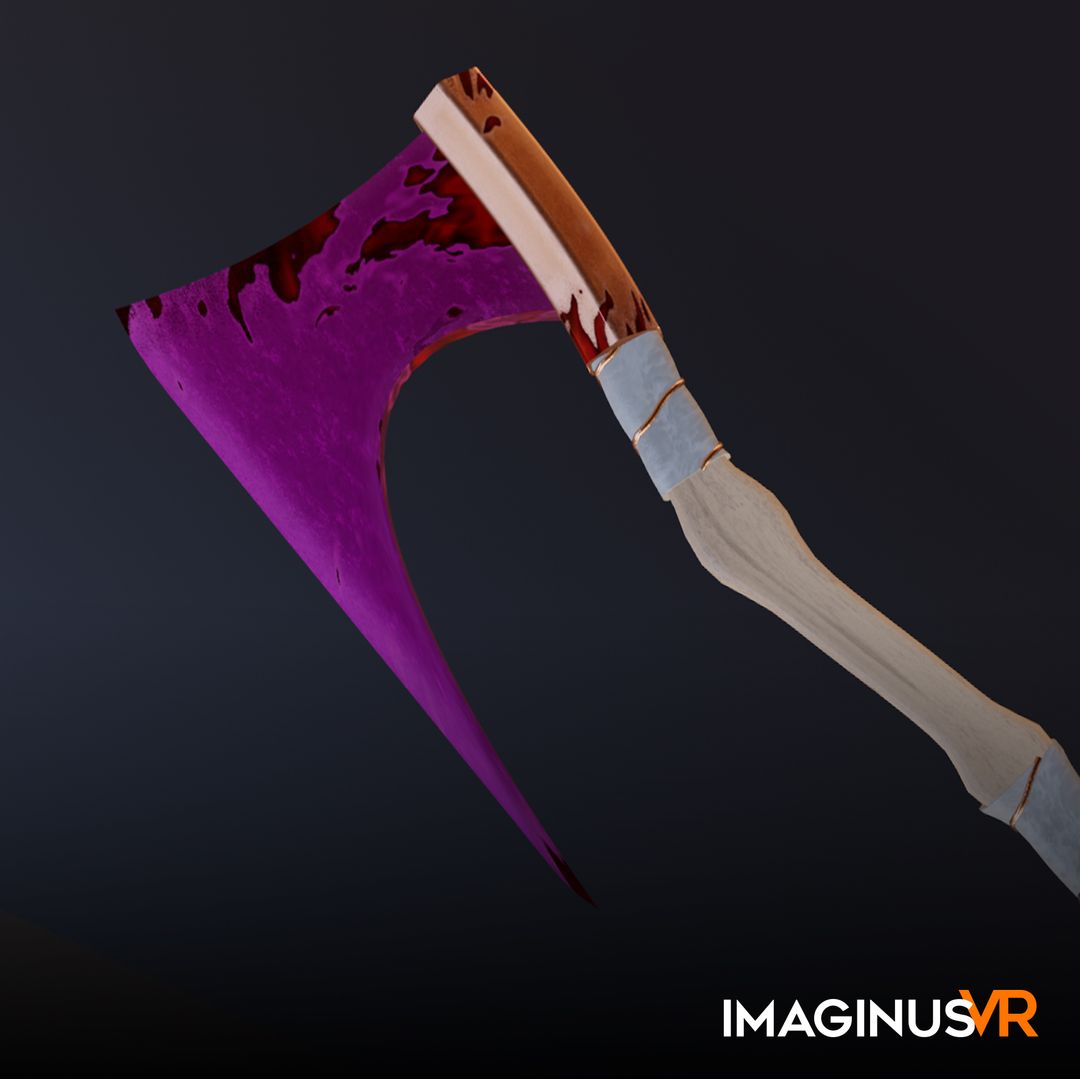 Game asset Pink-Headed Axe with Unique Design
