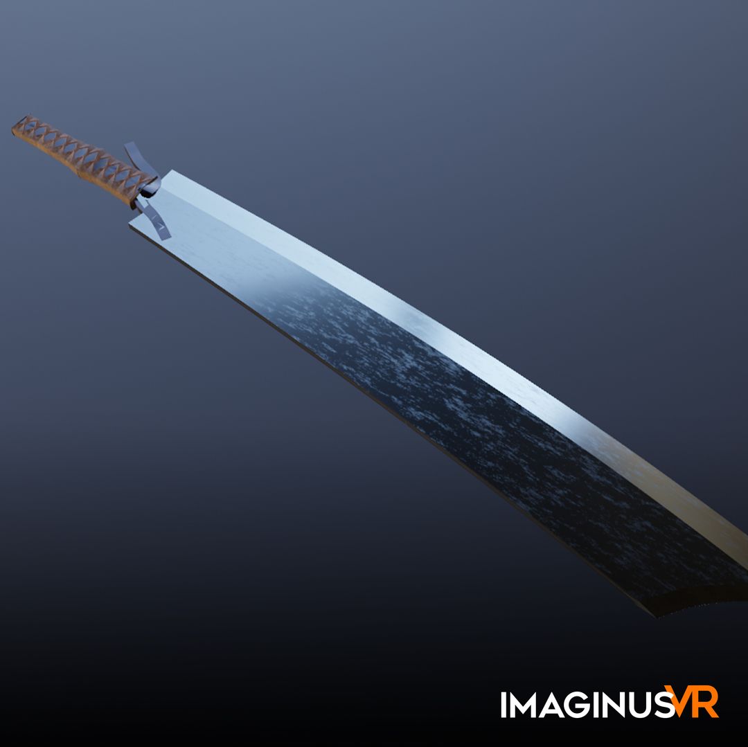 Game asset Unique Battle Blade with Leather Grip