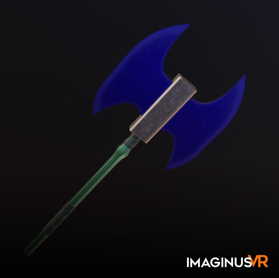 Game asset Vibrant Blue Dual-Headed Axe