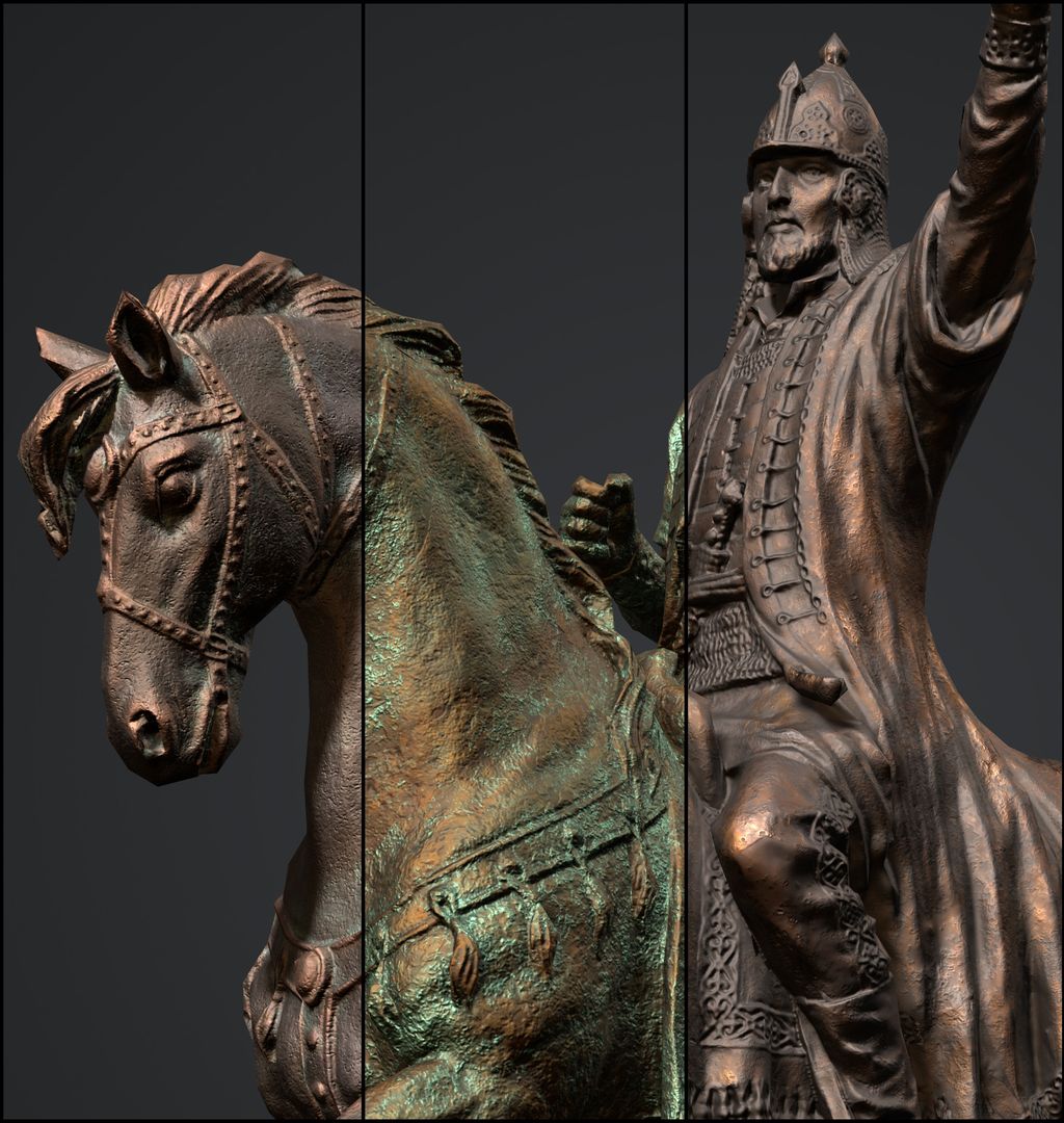 King on The March - Statue and Texture Variations