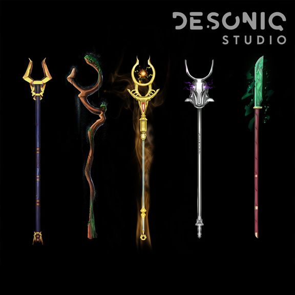 2D Weapons Concepts | 2D Weapon Concept Art