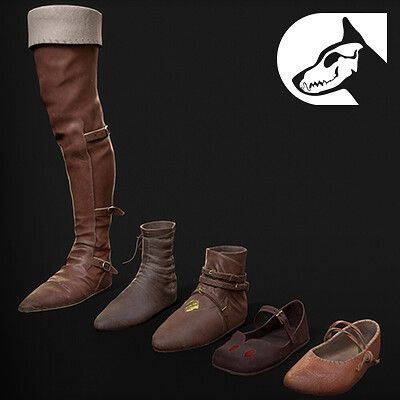 Medieval / Fantasy / Leather Shoe Pack by K9DIGITAL