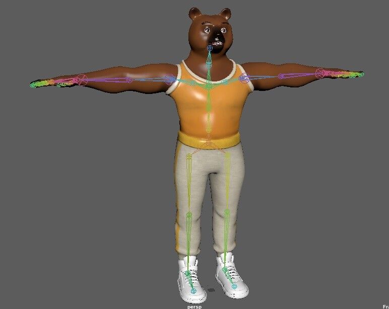 Rigging cartoony Bear for ARkit Mocap (BBC RealTIME educational Animation)