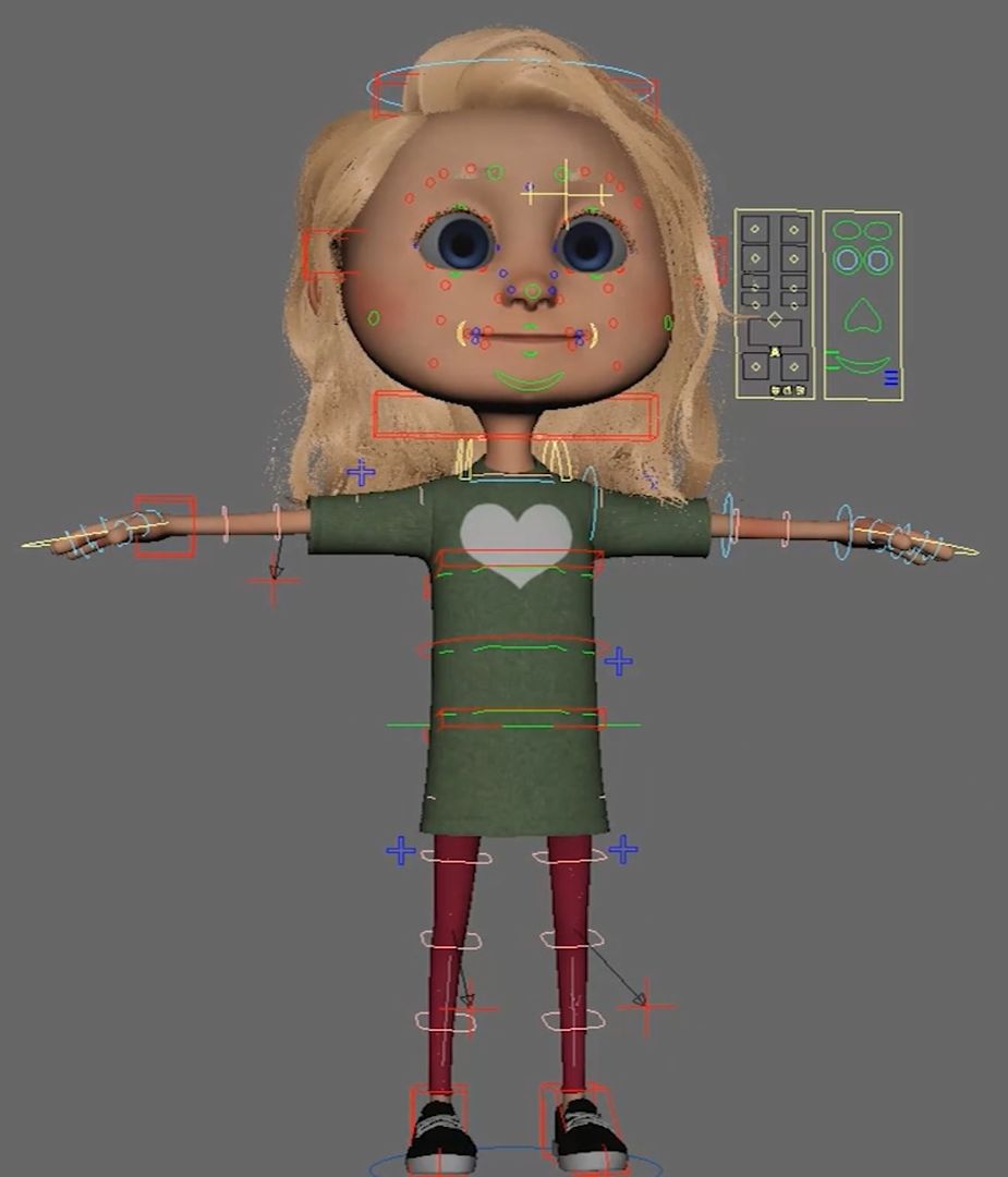 Stylized girl character rig