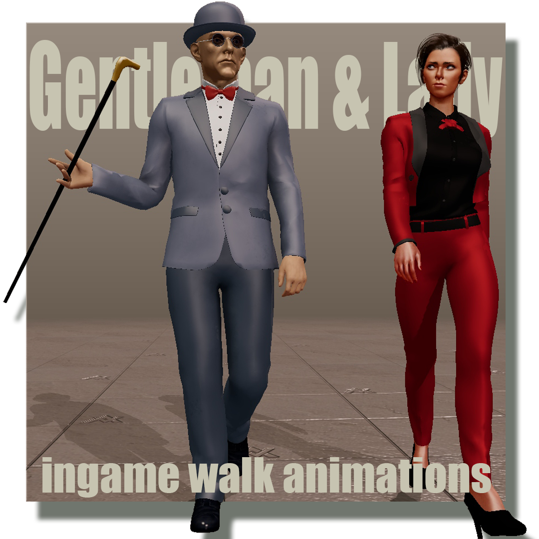 Gentleman and Lady walk animation