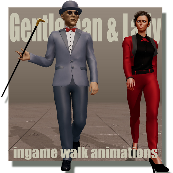 Gentleman and Lady walk animation