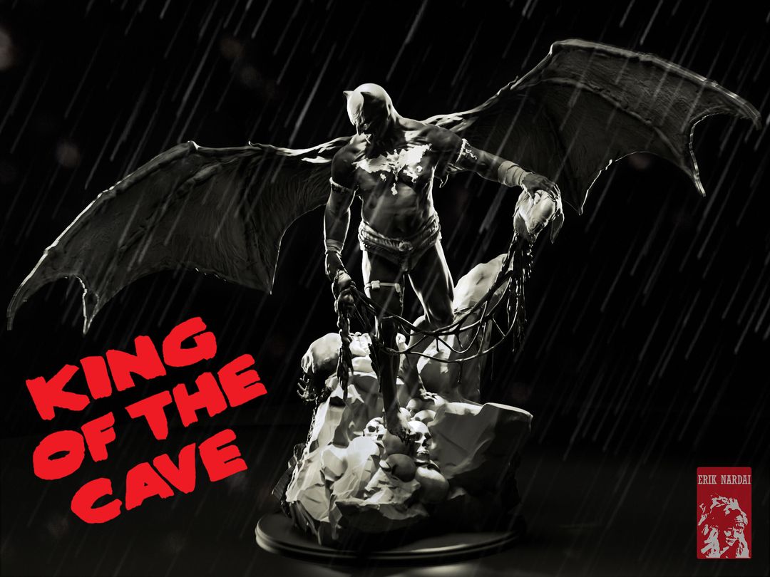 King of the Cave figure for 3D print by Erik N.