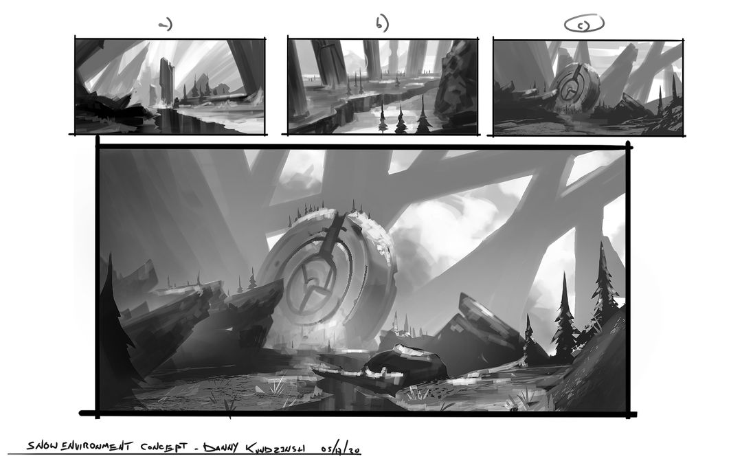 Sci-fi tea house and streets concept