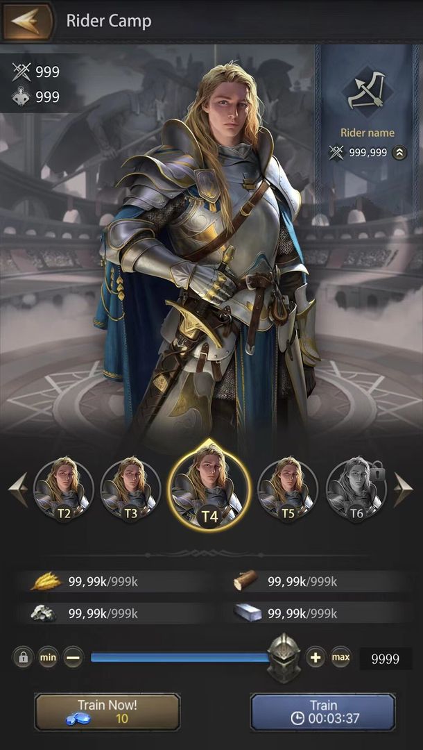 Medieval mobile game UI