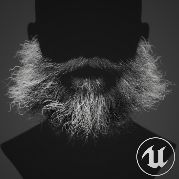 Real-Time Beard Of Jack Black (Hair Cards)