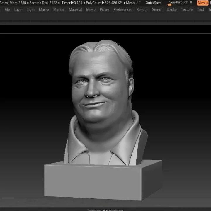 3d head bust