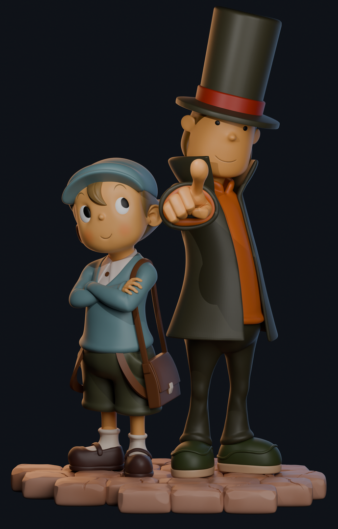 Professor Layton and Luke by Ambra P.