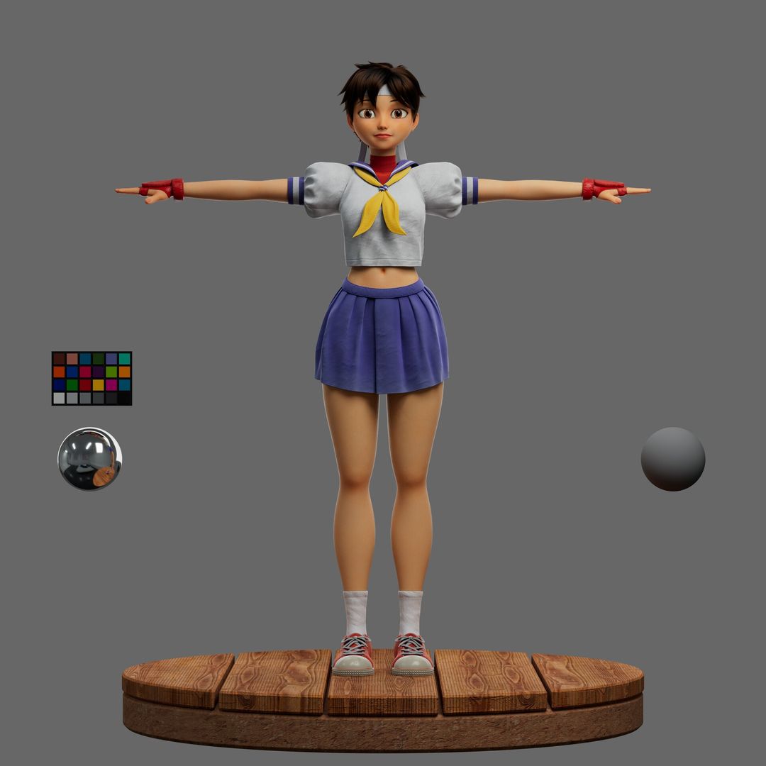 Sakura Kasugano and Kyo Kusanagi - Capcom vs Snk 2 fanart WIP by Vítor M.