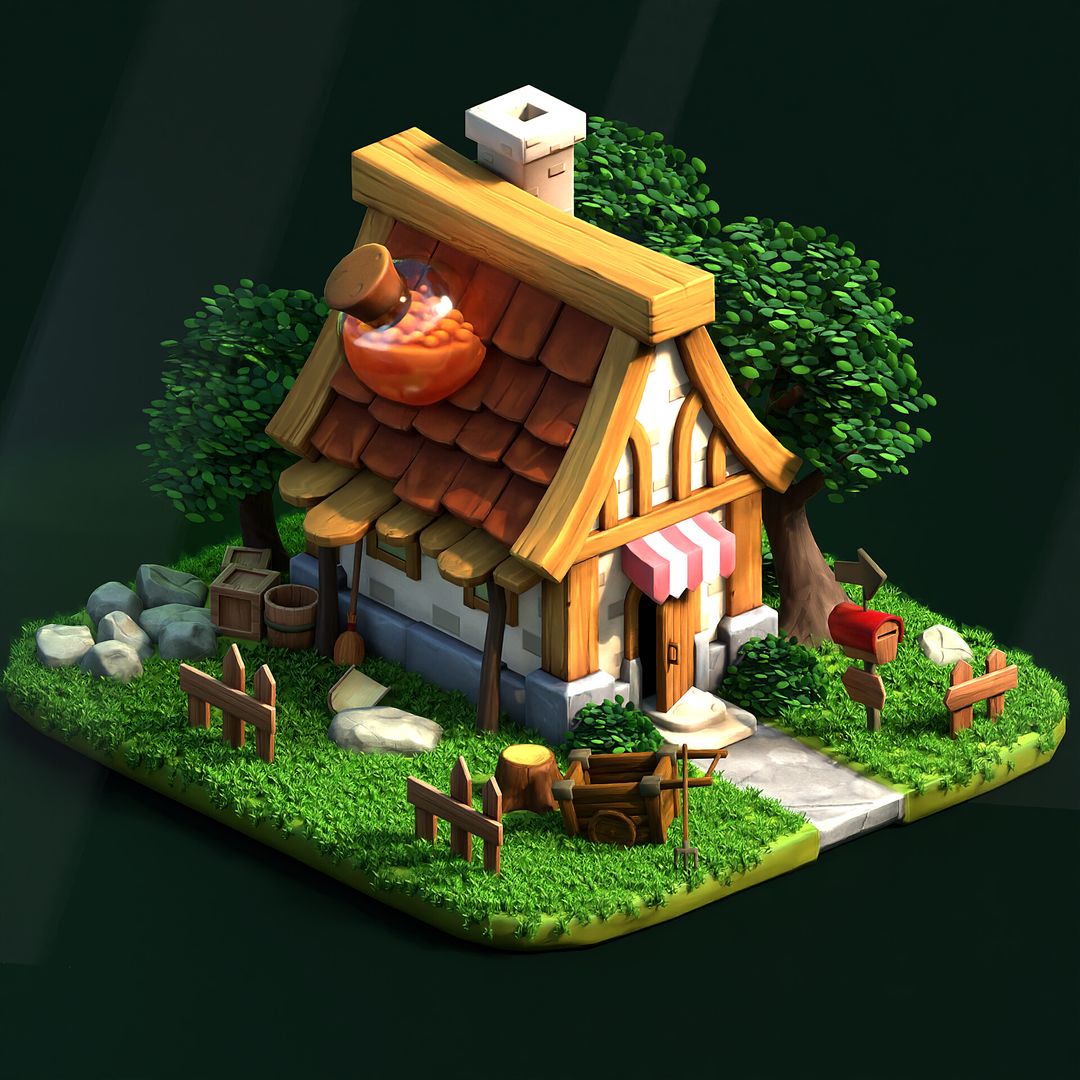 Lowpoly Stylized House
