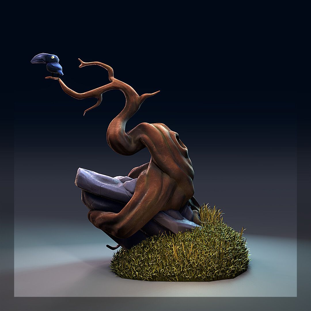 Stylized Lowpoly Tree by Pedro T.