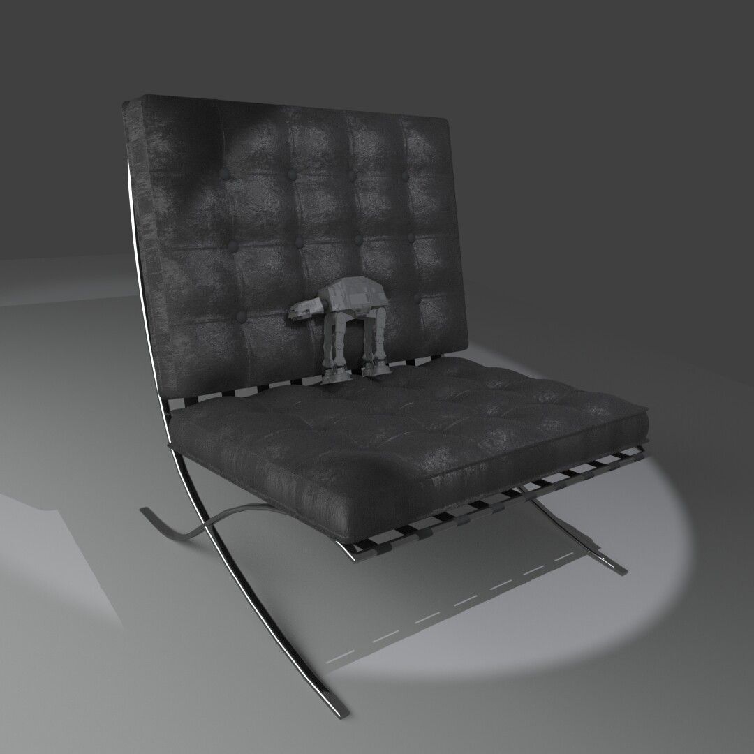 Barcelona Chair model and texturing