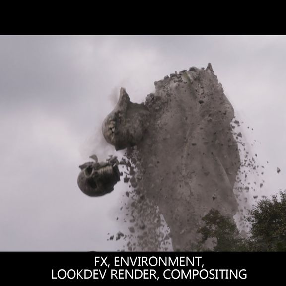 Full CGI - Statue crumbling