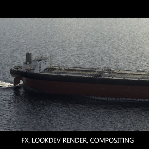 Full CGI - Oil tanker on ocean